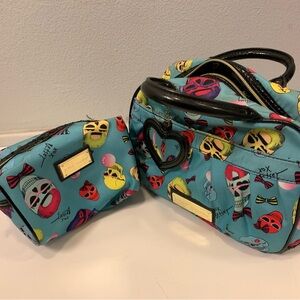 Betsey Johnson Blue Skull Print Women's Bag Set